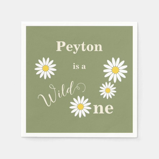 Guardanapo De Papel Daisy Wild Um Primeiro Aniversário (Frente)