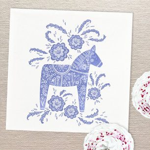 Guardanapo De Papel Dala Horse Blue e White