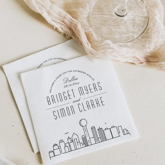 Guardanapo De Papel Dallas Deco Skyline | Evento de Casamento Napkins (Criador carregado)
