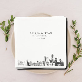Guardanapo De Papel Dallas Skyline Weding Paper Cocktail Napkin