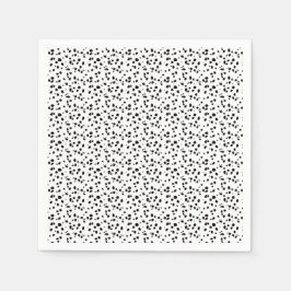 Guardanapo De Papel Dalmaciano Coloca Impressão, Padrão Preto E Branco