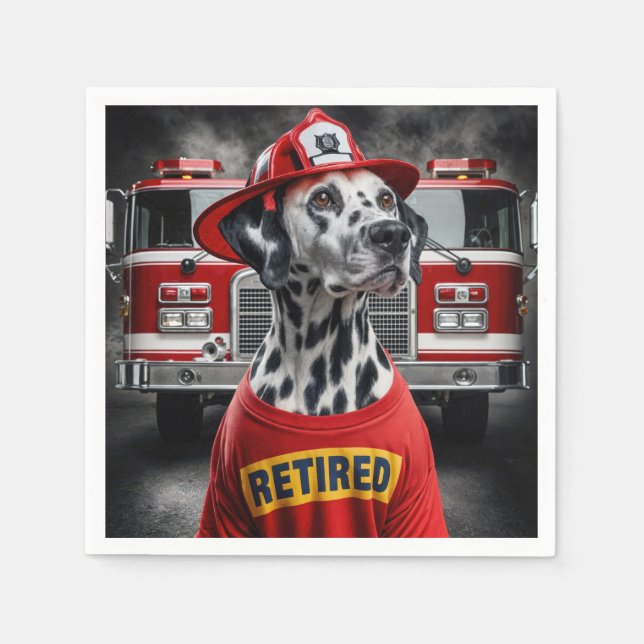 Guardanapo De Papel Dalmama Vestindo Camisa Aposentada (Frente)