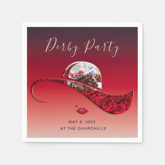 Guardanapo De Papel Damas Hat Derby Party (Frente)