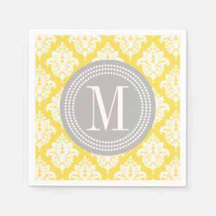 Guardanapo De Papel Damasco amarelo elegante personalizado