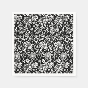 Guardanapo De Papel Damasco do cravo de Nouveau da arte, preto e