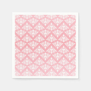 Guardanapo De Papel Damask branco e rosa