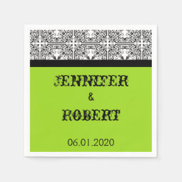 Guardanapo De Papel Damask Delight no Casamento de Verdes limões Napki