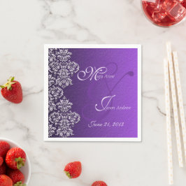 Guardanapo De Papel Damask Royal Purple Wedkins Paper Napkins