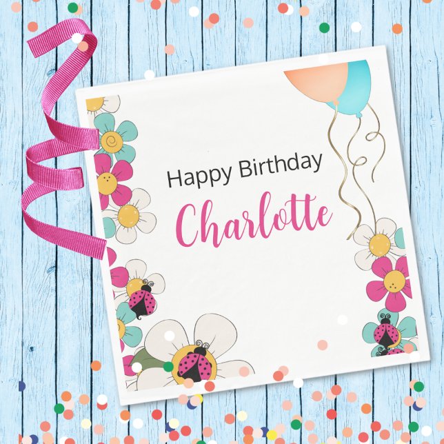 Guardanapo De Papel Damybugs e Festa de aniversário de Flores (Criador carregado)