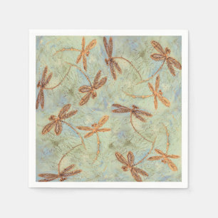 Guardanapo De Papel Dança de Dragonfly Dourada