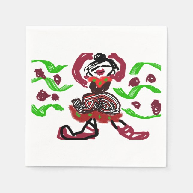 Guardanapo De Papel Dança de Natal selvagem (Frente)