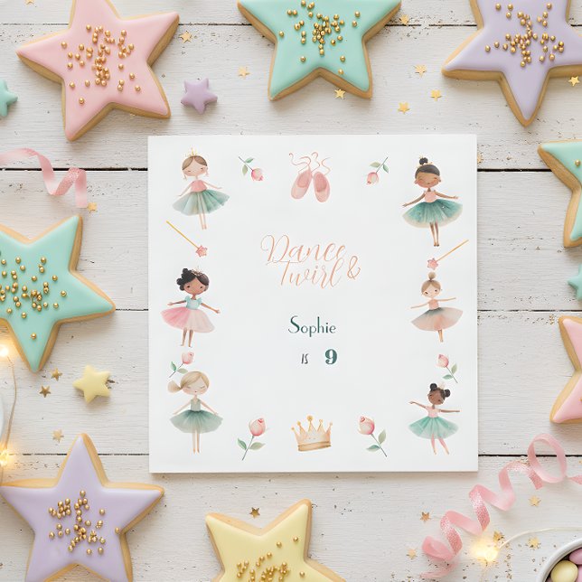 Guardanapo De Papel Dança e festa de aniversário das raparigas (Criador carregado)