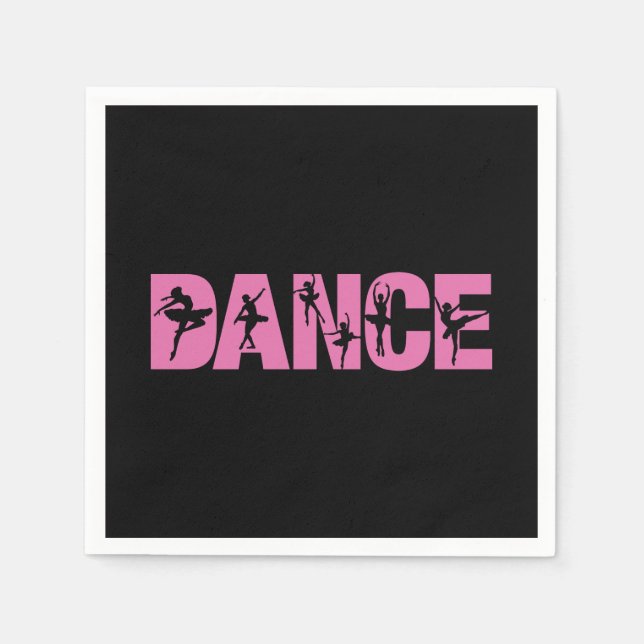 Guardanapo De Papel Dança Rosa com Recortes de Bailarina (Frente)