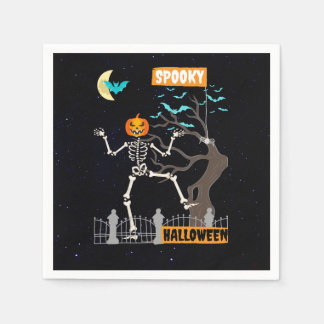 Guardanapo De Papel Dançando Skeleton Halloween Paper Napkins