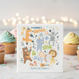 Guardanapo De Papel Dançar cantar e brincar aniversário de crianças
