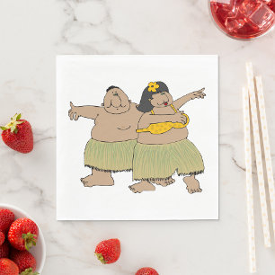 Guardanapo De Papel Dançarinos Havaianos Engraçados de Hula Cartoon