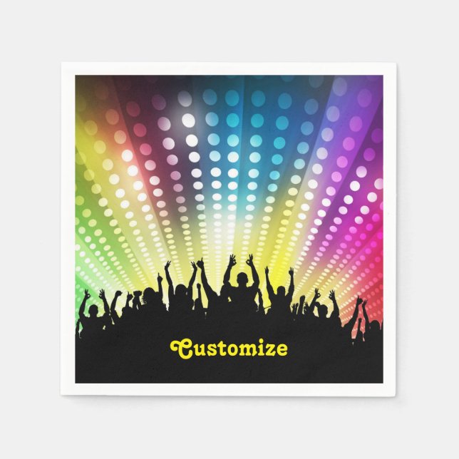Guardanapo De Papel Dance Club Spot Lights Party Napkins (Frente)