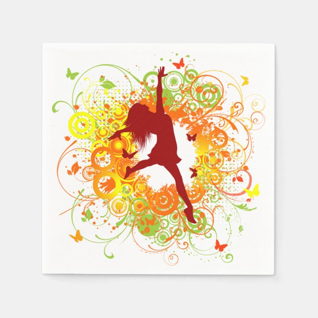 Guardanapo De Papel Dancer Silhouette Paper Napkins (Frente)