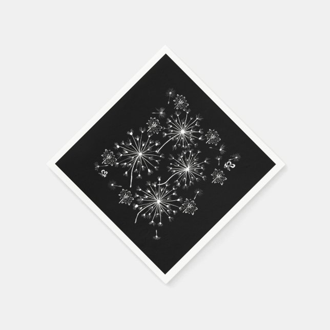 Guardanapo De Papel Dandelion, Flores Selvagens e Abelhas de Mel (Canto)