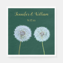 Guardanapo De Papel Dandelions, Dandelion Clocks Green Personalizados