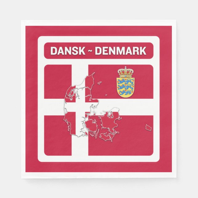 Guardanapo De Papel Dansk Denmark Flag (Frente)