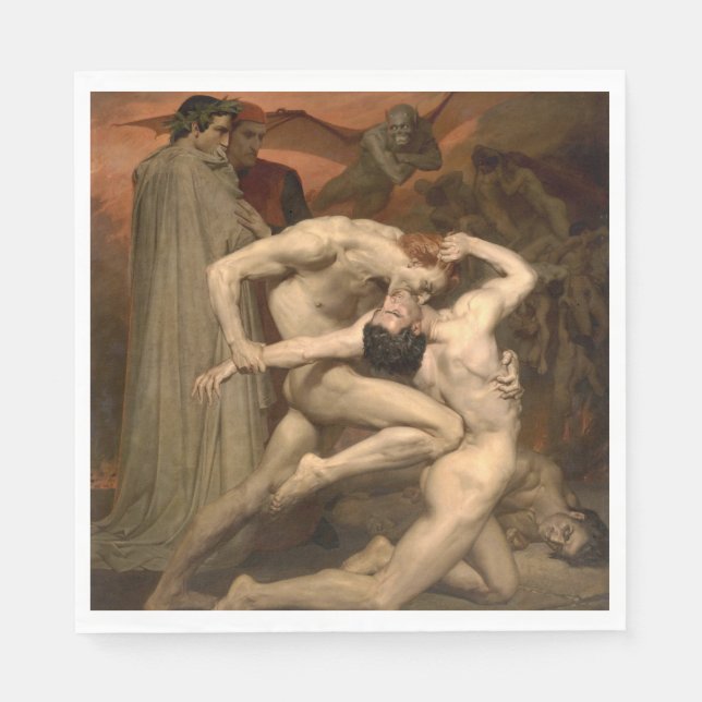 Guardanapo De Papel Dante e Virgil no Inferno (por Bouguereau) (Frente)