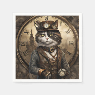 Guardanapo De Papel Dapper Steampunk Calico Cat