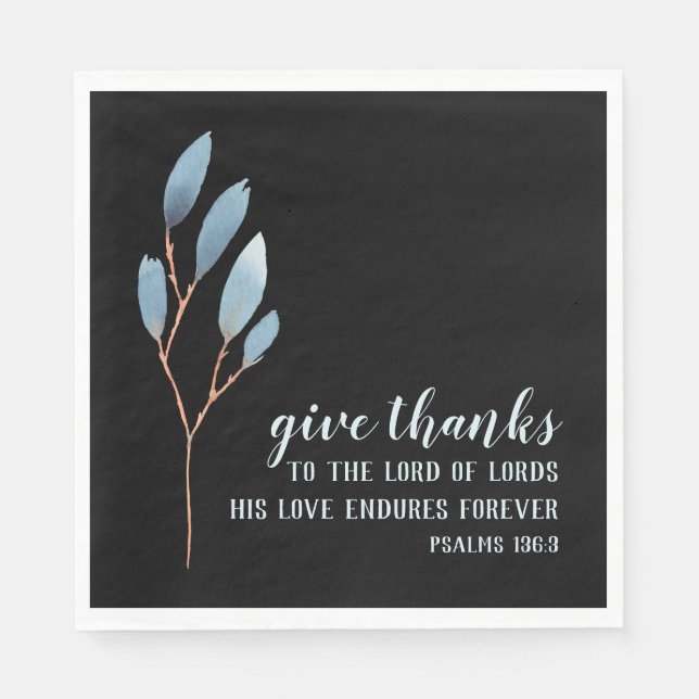 Guardanapo De Papel Dar Bíblia Verso Azul Cor da Água Negra (Frente)