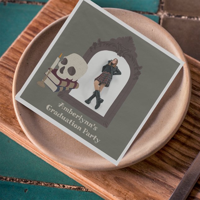 Guardanapo De Papel Dark Academia Photo Festa de formatura (Criador carregado)