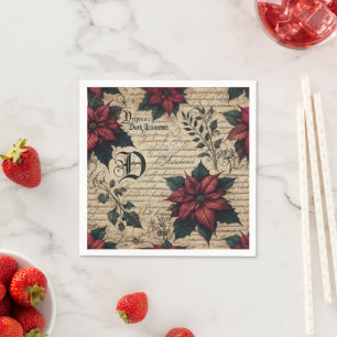 Guardanapo De Papel Dark Academia Poinsettia Paraminagem
