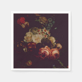 Guardanapo De Papel Dark Elegant Burgundy Moody Floral