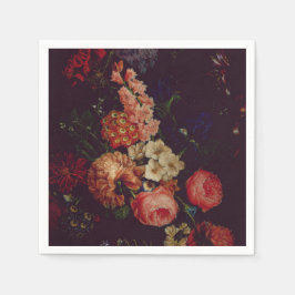 Guardanapo De Papel Dark Elegant Burgundy Moody Floral