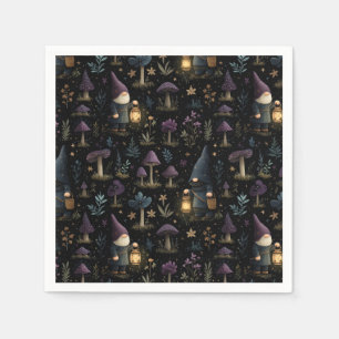 Guardanapo De Papel Dark Fantasy Gnomo e Mushroom Pattern