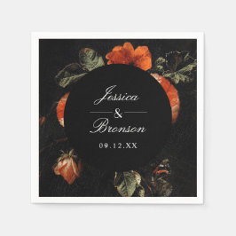 Guardanapo De Papel Dark Moody Floral Dutch Painterly Wedding