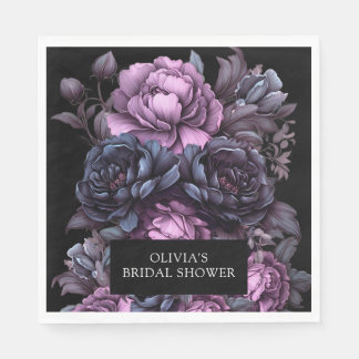Guardanapo De Papel Dark Moody Romântico Florals Chá de panela Napkins