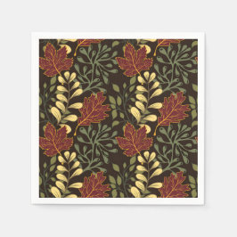 Guardanapo De Papel Dark red maple leaves floral pattern