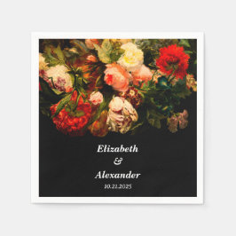 Guardanapo De Papel Dark romantic moody elegant floral wedding