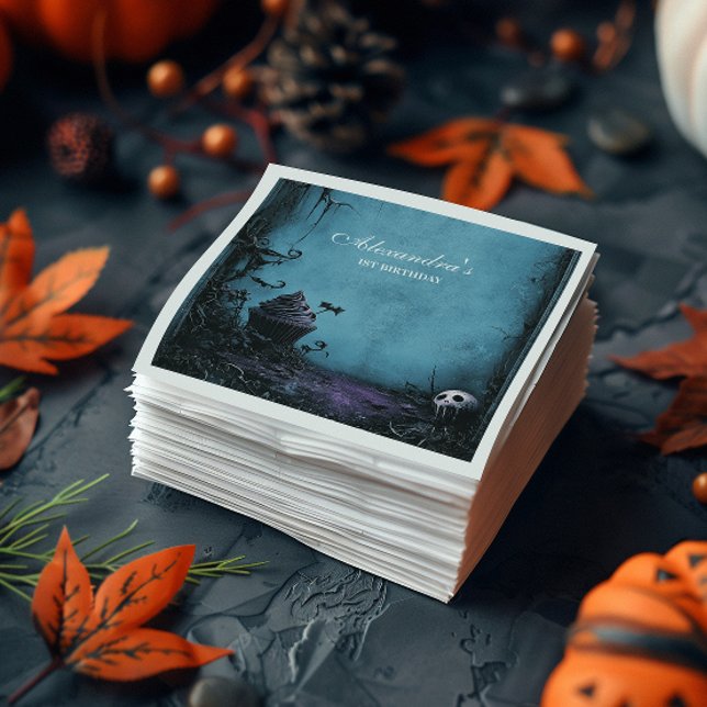 Guardanapo De Papel Darkly Elegant Spooky One Birthday (Criador carregado)
