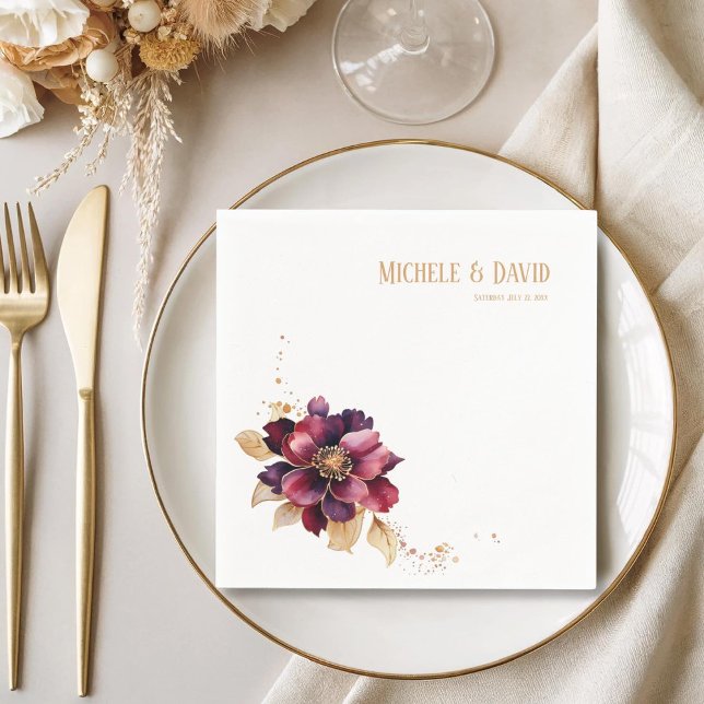 Guardanapo De Papel Data da lenda de burgunte de ouro preto branco (Criador carregado)