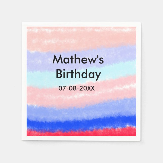 Guardanapo De Papel Data de adição de nome de aniversário de garoto am (Frente)