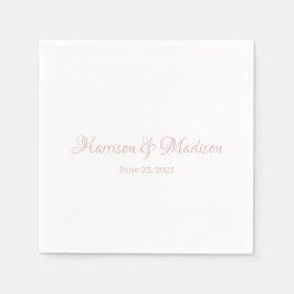 Guardanapo De Papel Data de casamento do Casal de Script de rosa empoe