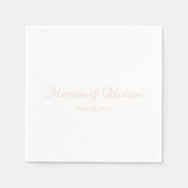 Guardanapo De Papel Data de casamento do nome do Casal de Script rosa-