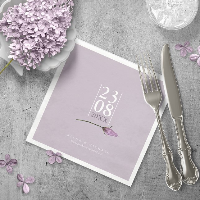 Guardanapo De Papel Data de Casamento Floral Sparkles Mauve ID889 Napk (Criador carregado)