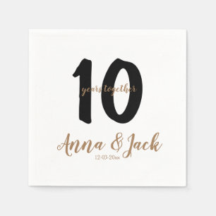 Guardanapo De Papel data de nome simples de 10 anos personalizado