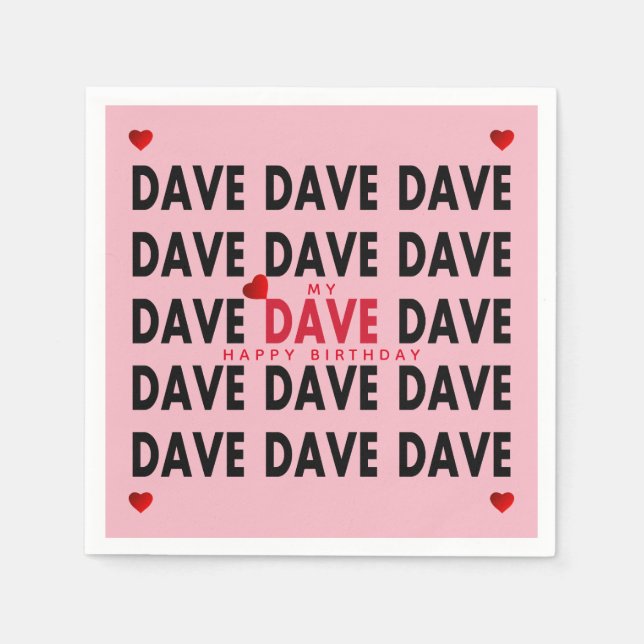 Guardanapo De Papel Dave Plus Modelos de Texto (Frente)