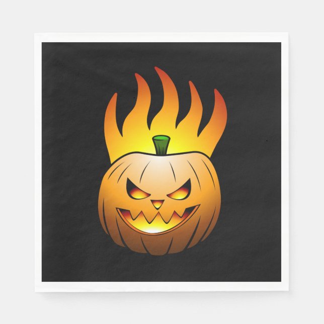 Guardanapo de papel de abóbora de Halloween ardent (Frente)