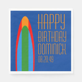 Guardanapo de papel de aniversário feliz com tema