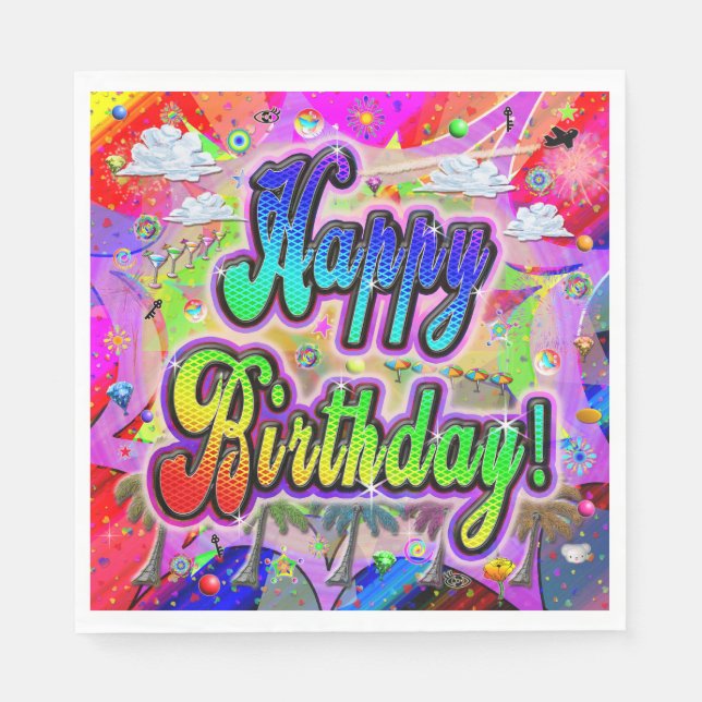 Guardanapo de papel de aniversário Vista Express (Frente)