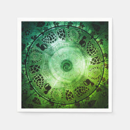 Guardanapo de papel de arte do Círculo Verde Elega