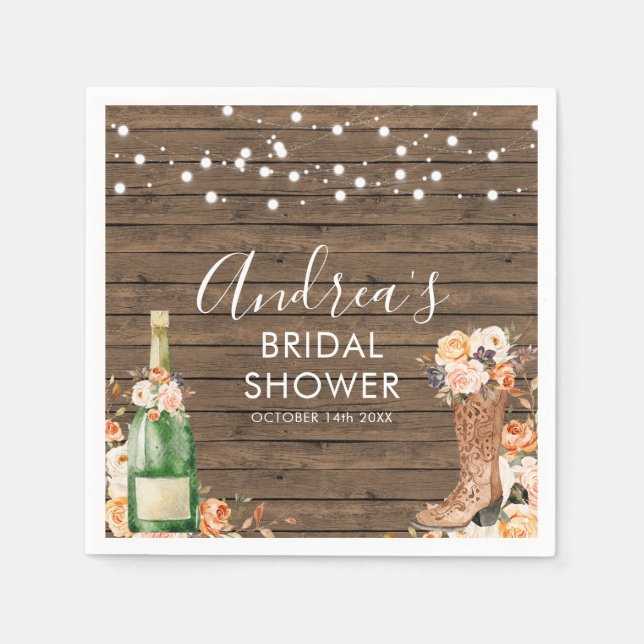 Guardanapo de papel de botas country western e bol (Frente)